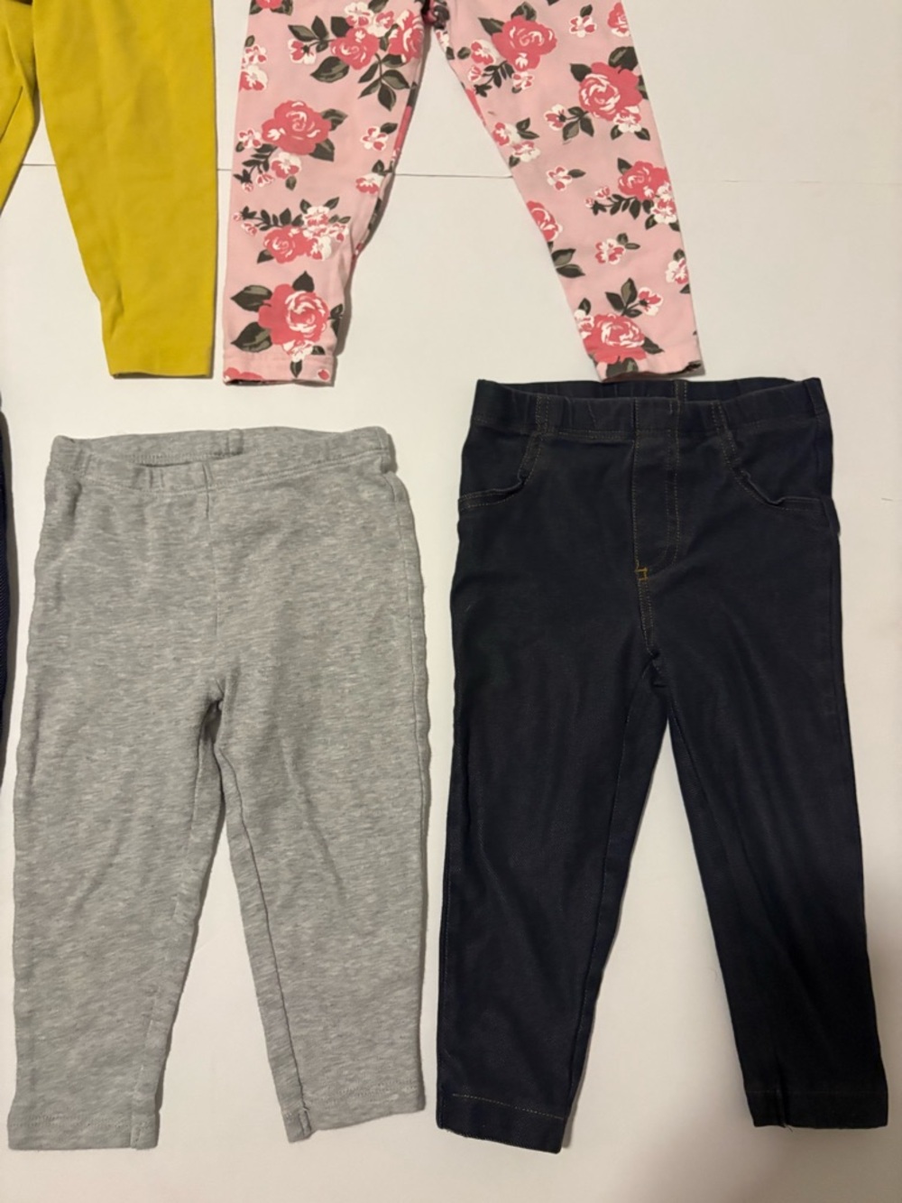 Carter’s Baby Girl Leggings BUNDLE– Jeggings, Gray, Floral 18 months - Picture 2 of 5